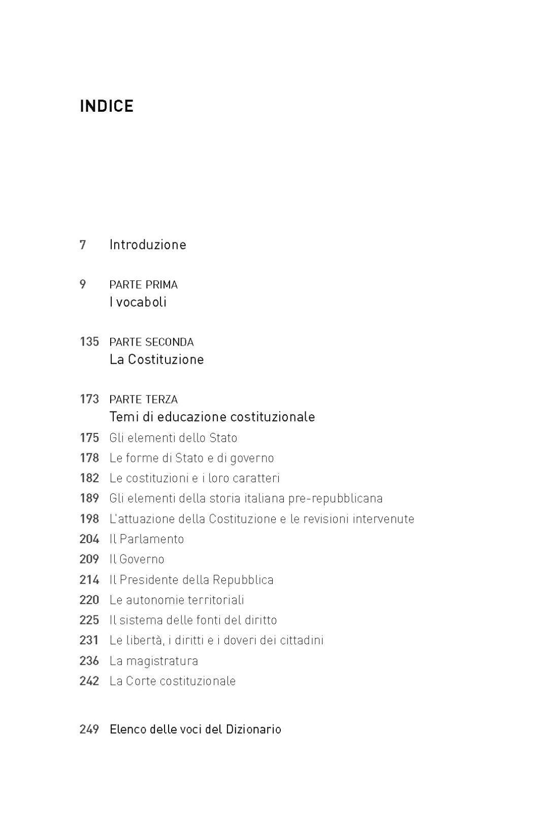 Dizionario breve della Costituzione