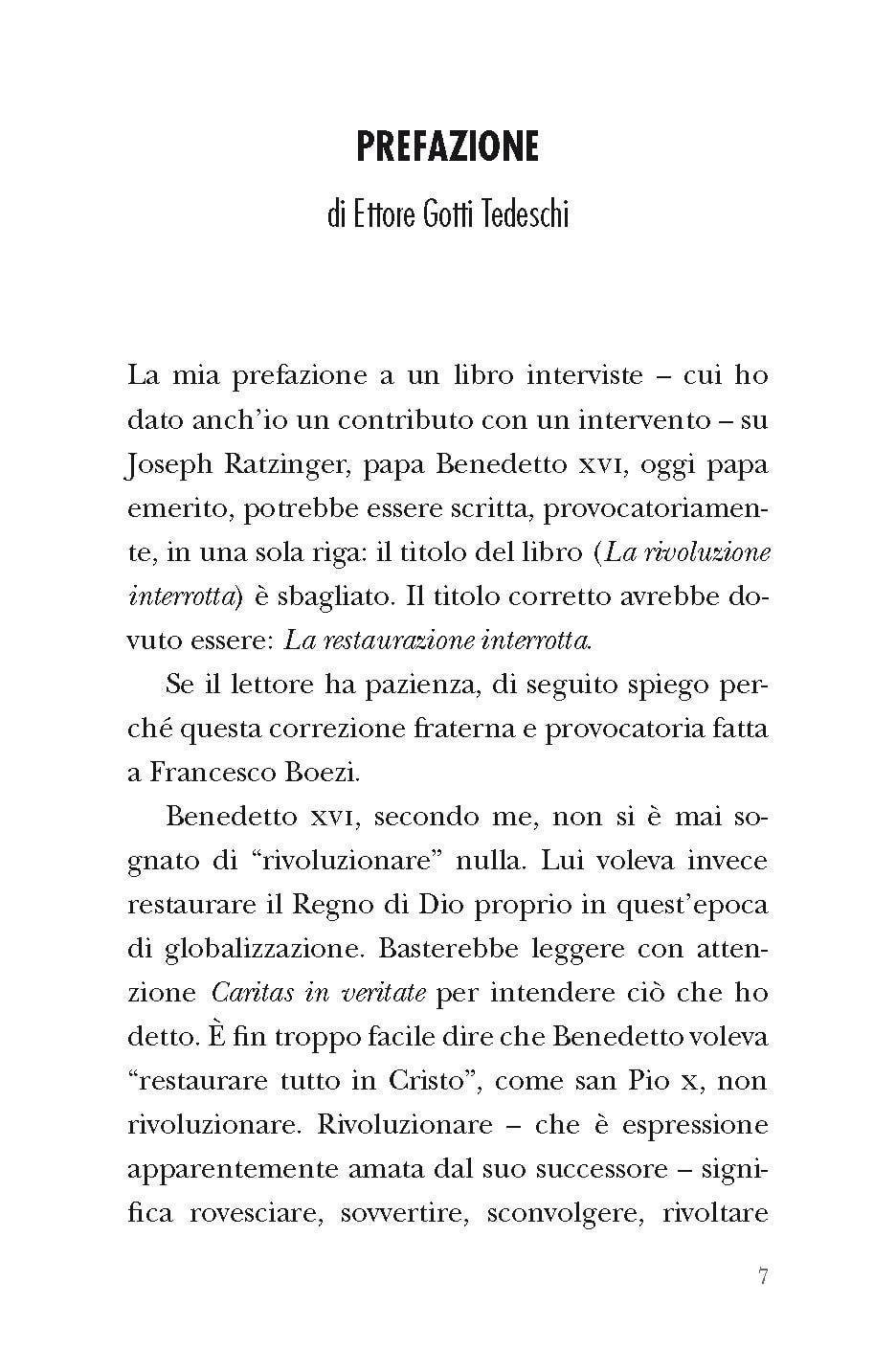 Ratzinger Ratzinger. La rivoluzione interrotta